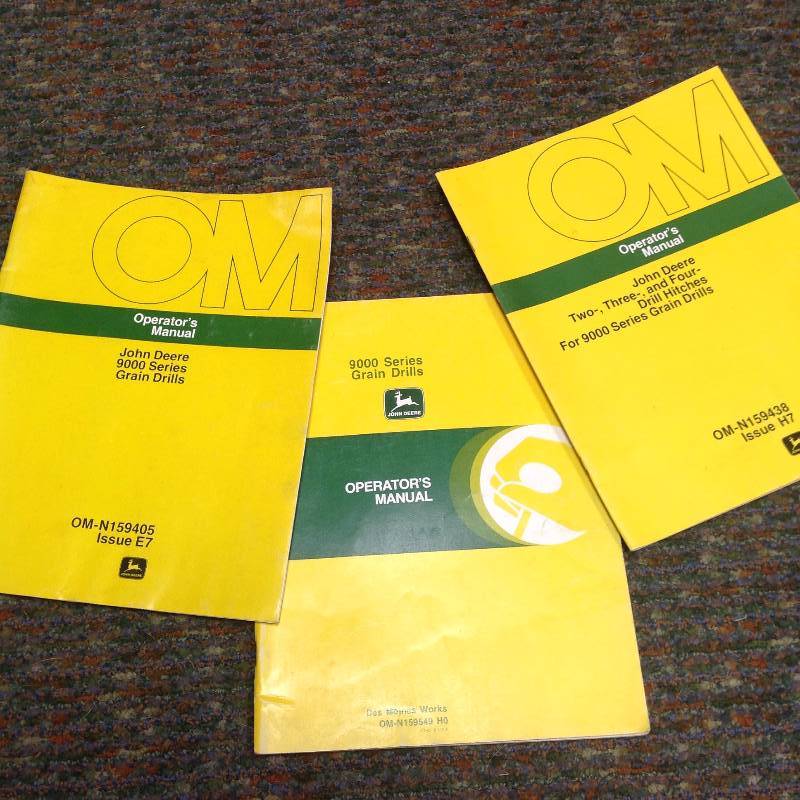 Assorted John Deere Drain Grill Manuals