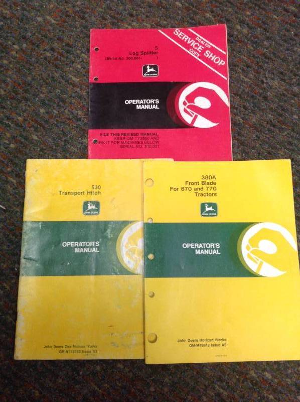 Assorted John Deere Manuals