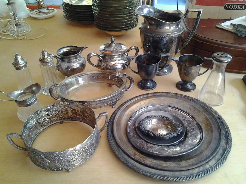 lot 30 image: Lot Of Silver Plate Service Wares