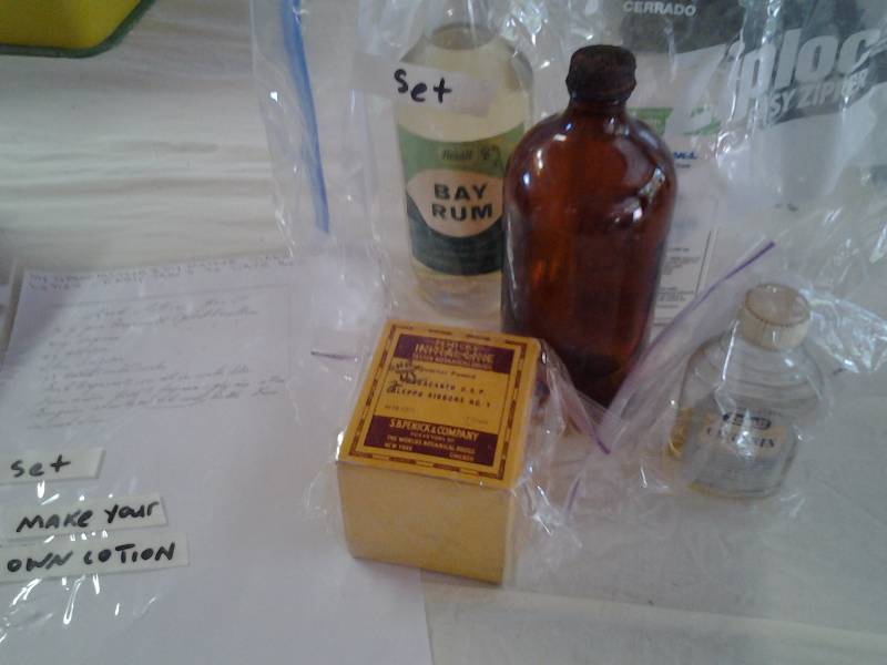 lot 56 image: Vintage Pharmaceutical Bottles And Early 1900s Hand Lotion Recipe