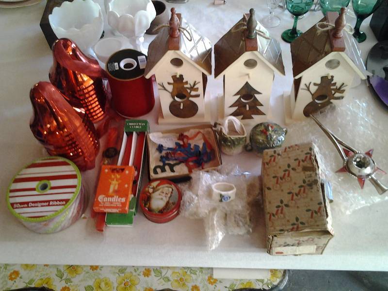 lot 63 image: Collection Of Christmas Decor & Dishes