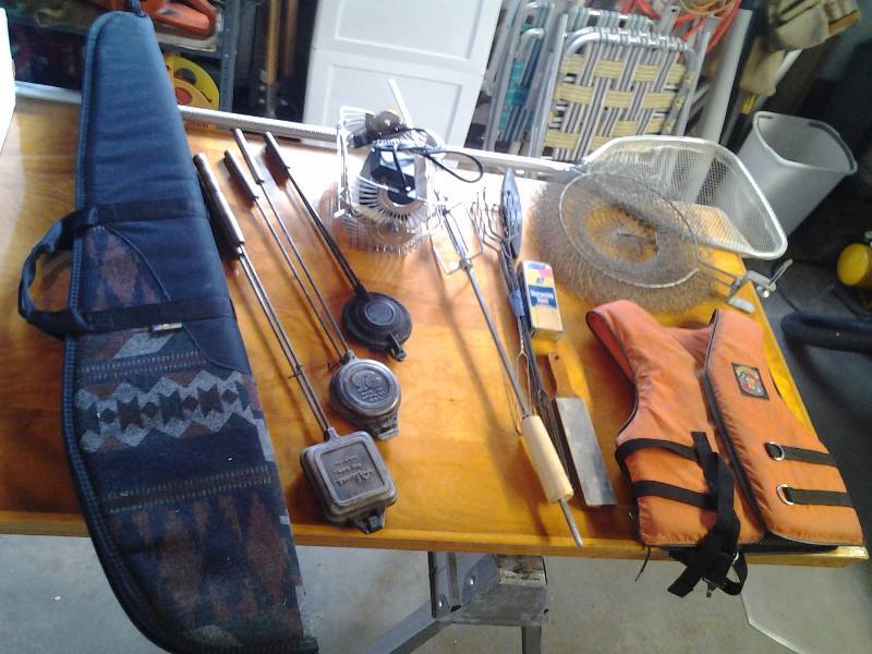 lot 85 image: Hunting, Fishing, Camping, Gun Case, Life Jacket, SandwichPie Maker