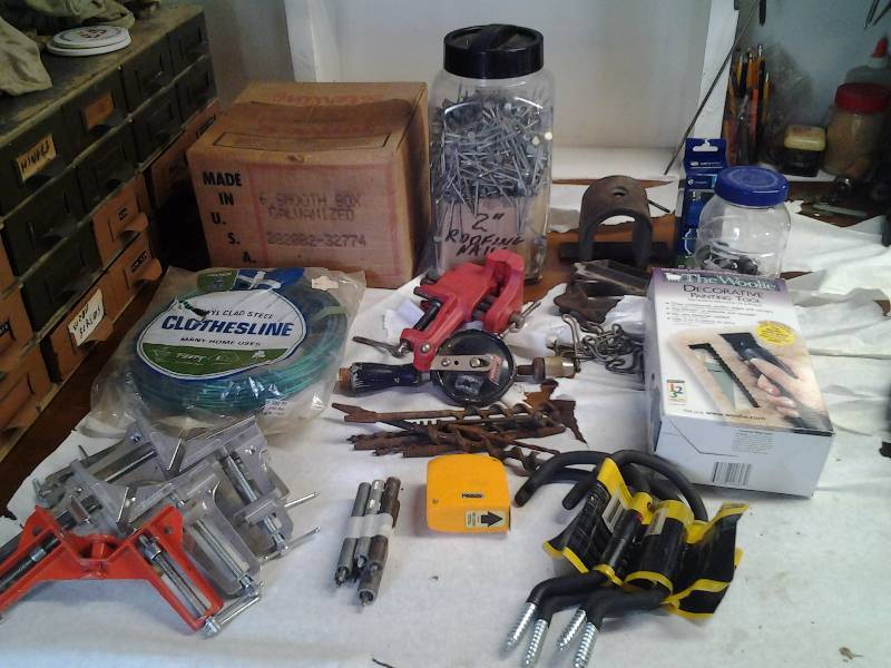 lot 86 image: Nails, Vice, Frame Clamps, More