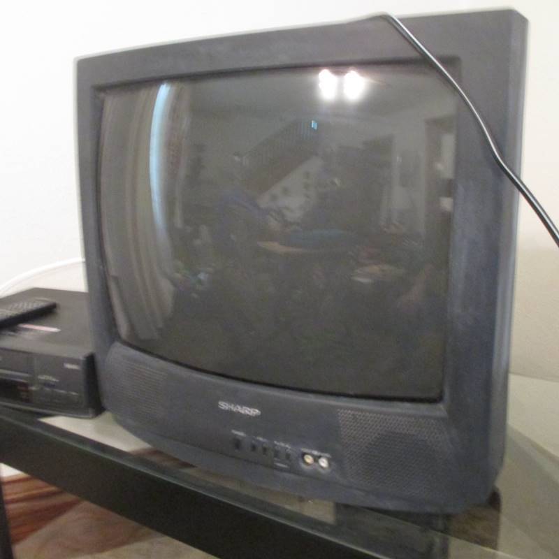 Glass Entertainment Center, TV & VCR