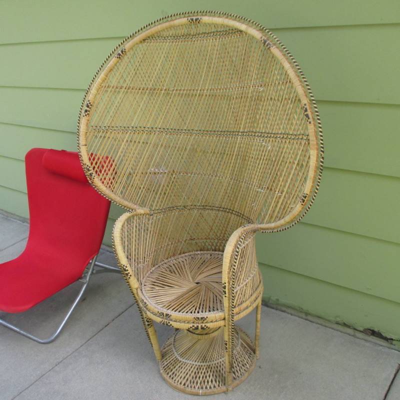 (2) Patio Chairs 1 Wicker 1 Folding Canvas