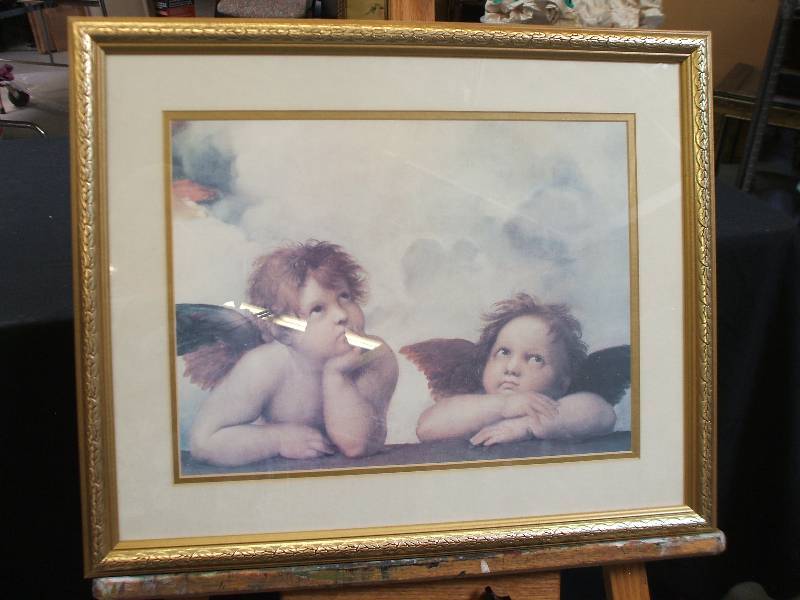 lot 648 image: GOLD FRAMED CHERUBS