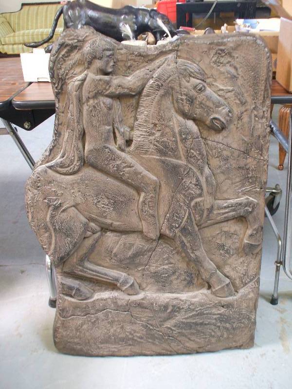lot 655 image: ANCIENT HORSEMAN WALL ART