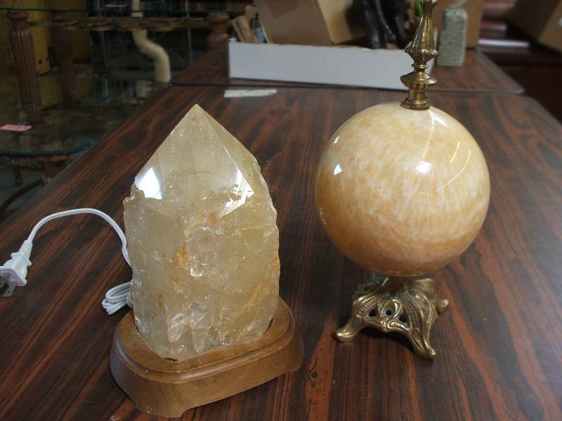 lot 656 image: STONE LAMP AND ORB