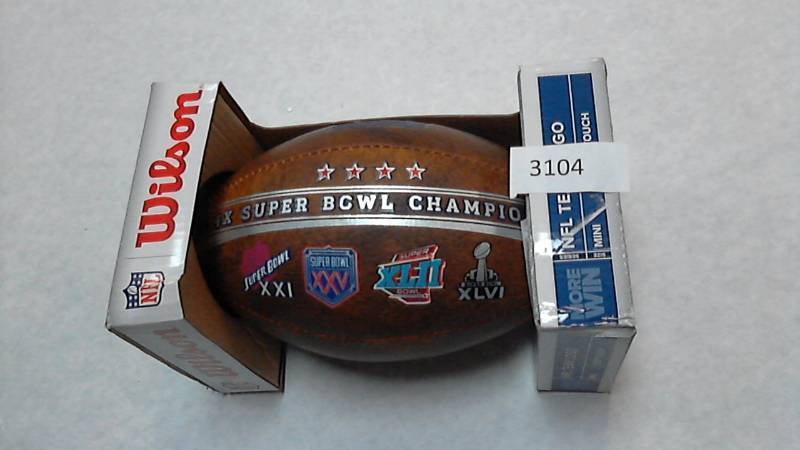 lot 3104 image: NFL Commemorative Championship 9 Inch Football NY Giants