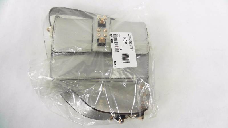 lot 306 image: Steve Madden Studded Crossbody Bag - Silver