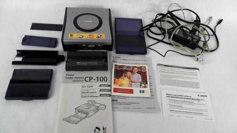 lot 332 image: CANON CP-100 CARD PHOTO PRINTER IN BOX