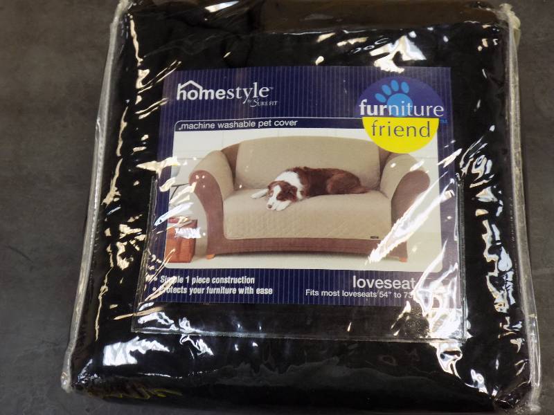 Quilted Duck Loveseat Pet Cover - Black