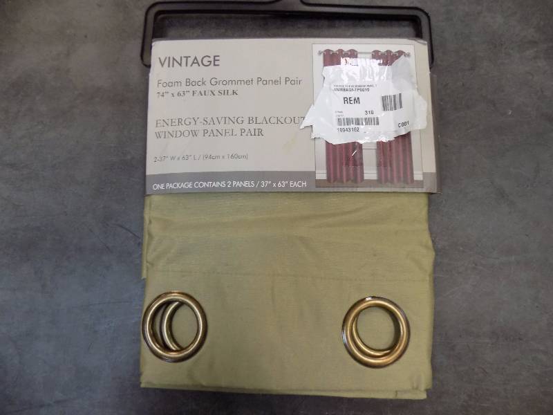 United Vintage 74 x 63 Blackout Grommet Window Panel Pair Taupe