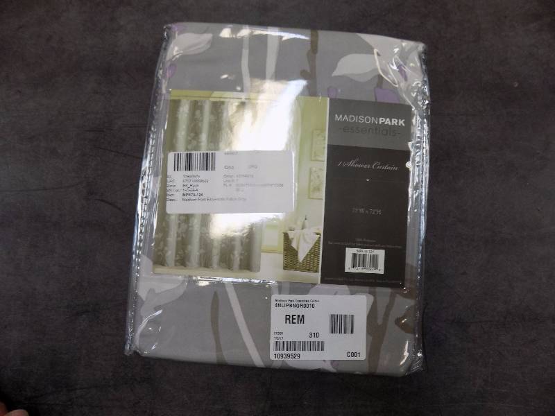 Madison Park Essentials Fulton Shower Curtain Gray