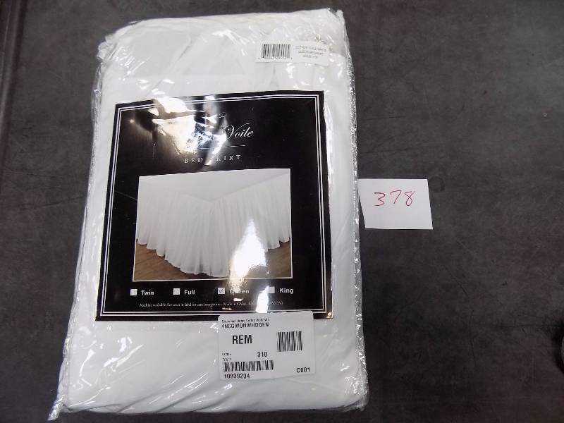 Greenland Home Cotton Voile White 18 Dust Ruffle - Queen White