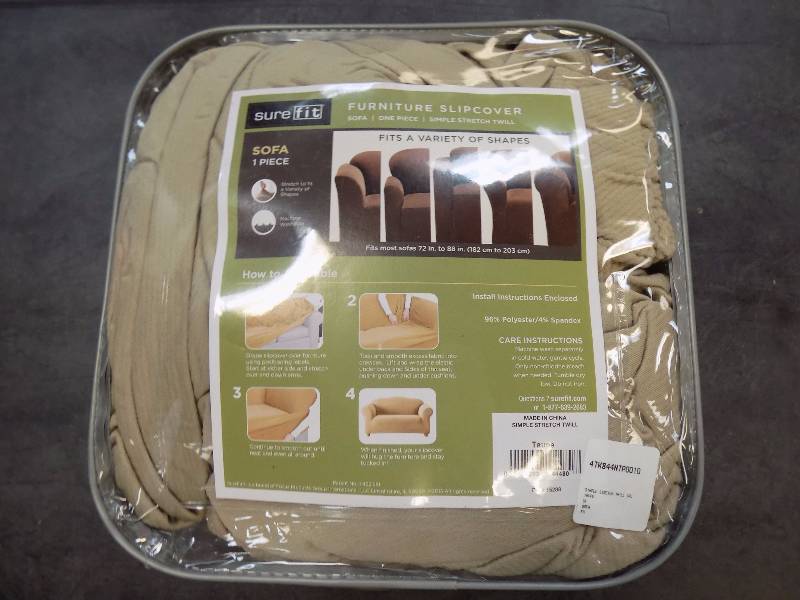 Sure Fit Simple Stretch Twill Sofa Slipcover Taupe