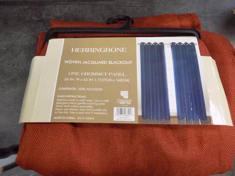 United Herringbone 54 x 63 Blackout Grommet Window Panel Terracotta