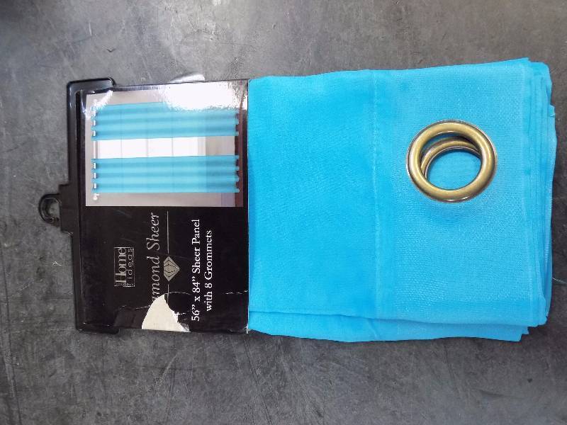 Creative Home Ideas Window Elements Diamond Sheer Voile Extra Wide 56 x 84 Grommet Window Panel Turquoise