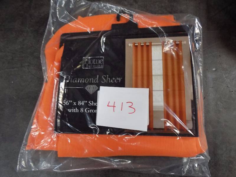 Creative Home Ideas Window Elements Diamond Sheer Voile Extra Wide 56 x 84 Grommet Window Panel Orange