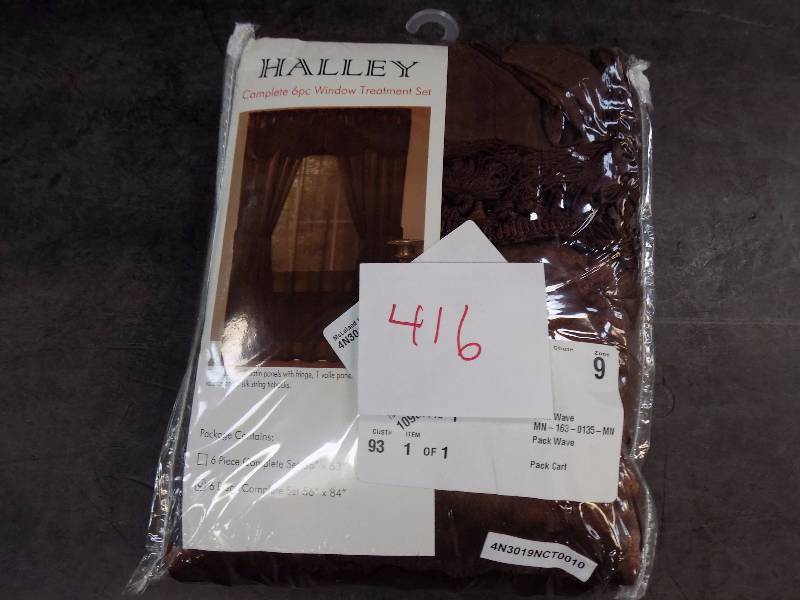 McLeland Design Halley 56 x 84 6-Pc. One-Rod Drapery Sets Chocolate