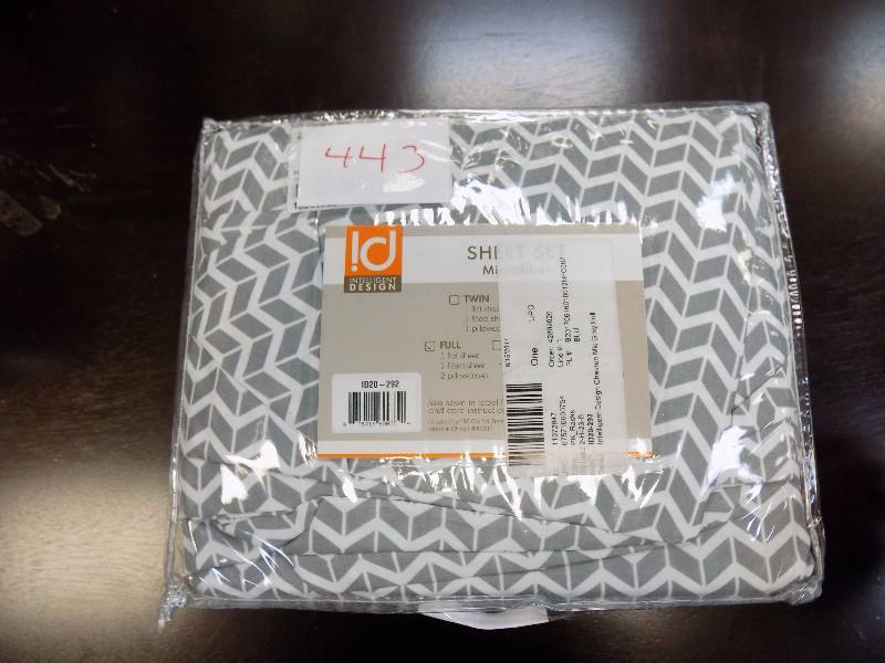 Intelligent Design Chevron Microfiber Sheet Set - Gray Full
