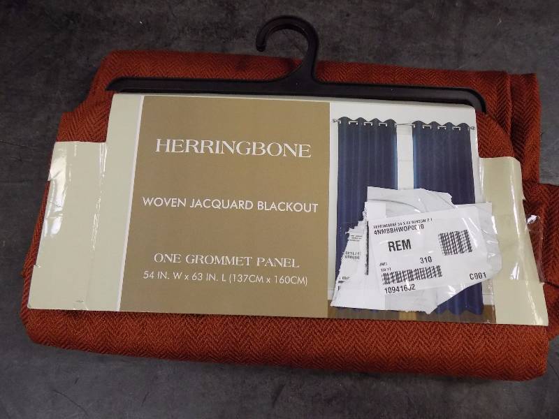 United Herringbone 54 x 63 Blackout Grommet Window Panel Terracotta