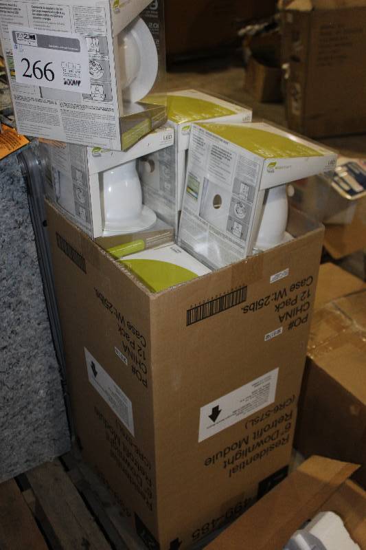 lot 266 image: Lot of (16) Ecosmart 65W LED Bulb w Integrated 6in. Trim