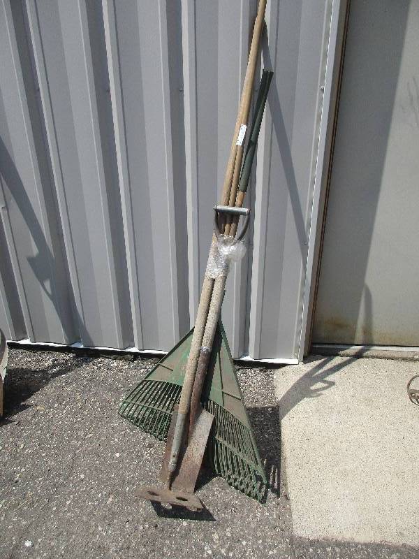 Rakes, spade, hoe