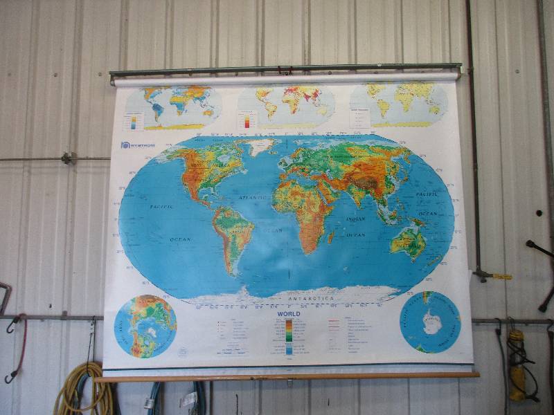 Map and soccer balls
