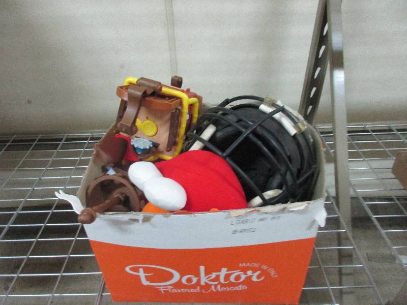 Toys and helmet