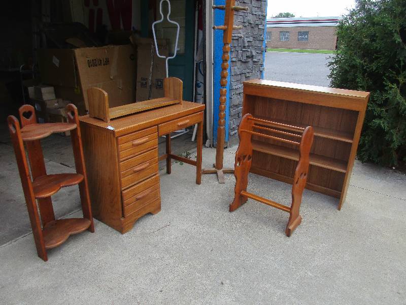 Desk and shelves