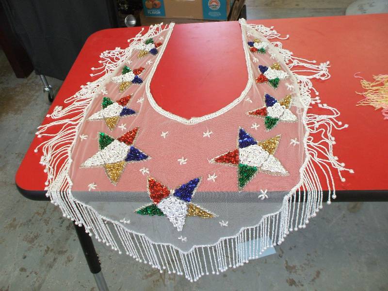 NATIVE AMERICAN HAND BEADED SHAWL