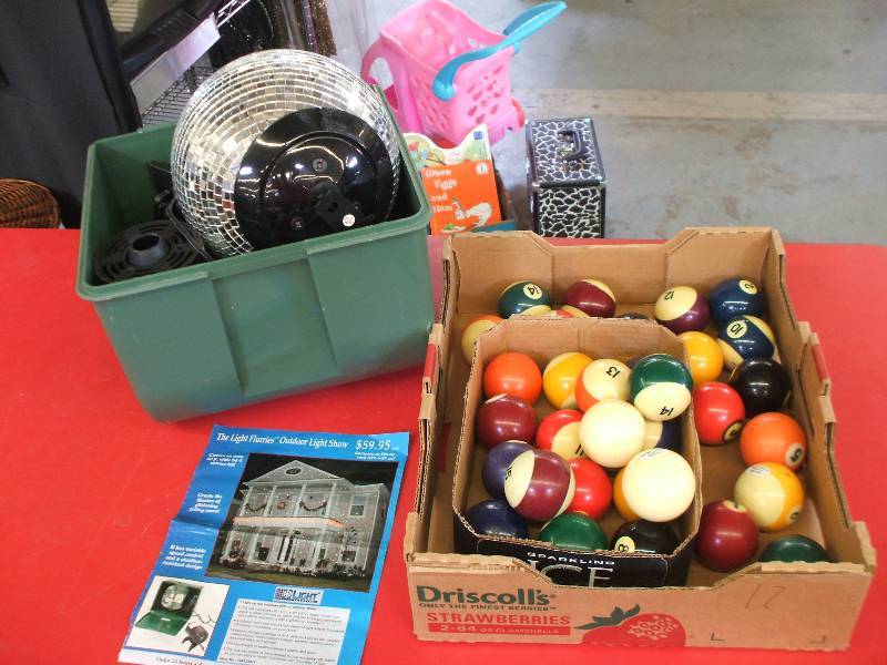 SNOWFLAKES IN A BOX AND BILLIARD BALLS