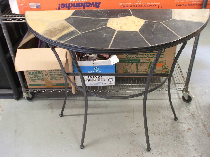 HALF ROUND STONE TOP TABLE
