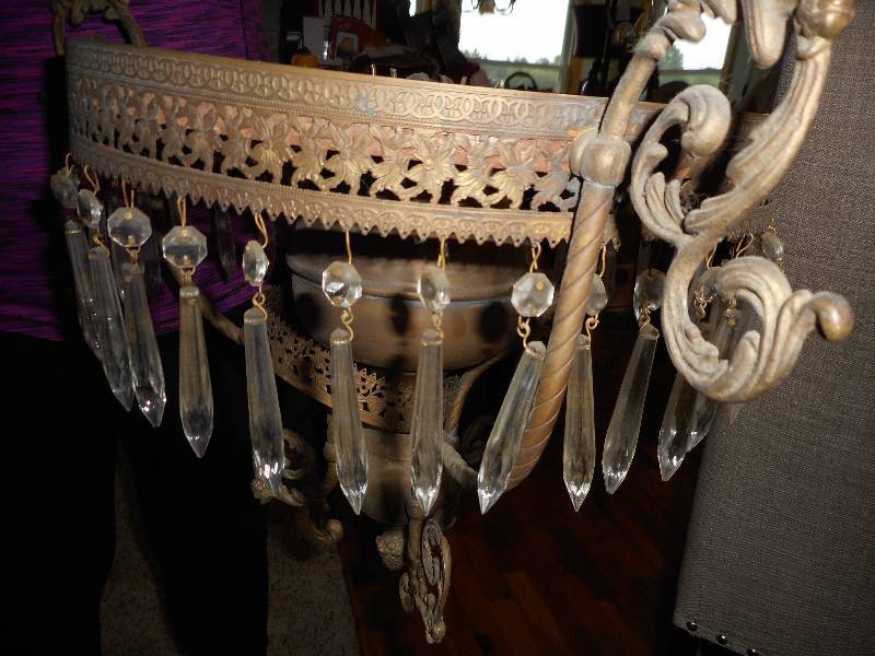 Antique Brass Hanging Oil Lamp