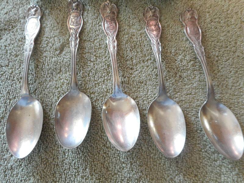 Vintage 1904 World Fair Spoon Set of 3, Set of Rogers State Spoons