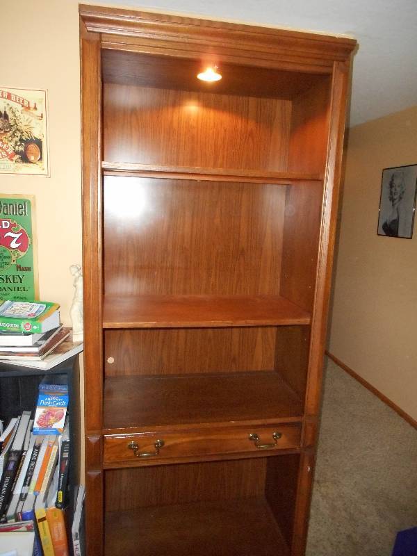 Vintage 1960s Lighted Curio Wood & Glass Cabinets