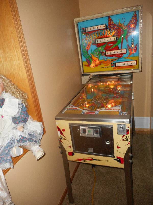 Vintage Butterfly Pinball Machine 1970s