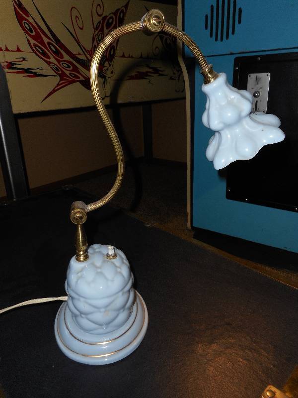 Vintage 1960s Blue Art Deco Table Lamp