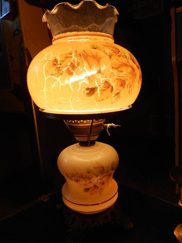 Vintage Lamp, Candle Holders and Statue