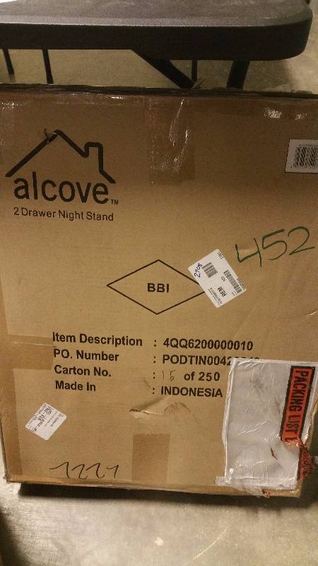 alcove 2 drawer nightstand