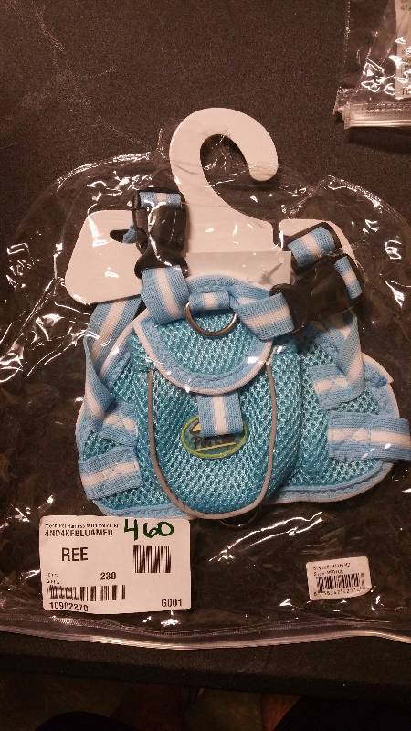 Mesh Pet Harness With Pouch Blue Medium