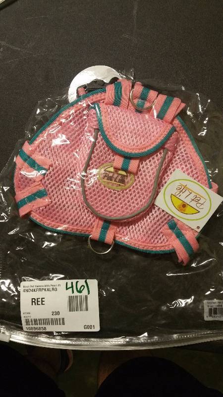 Mesh Pet Harness With Pouch Pink Large