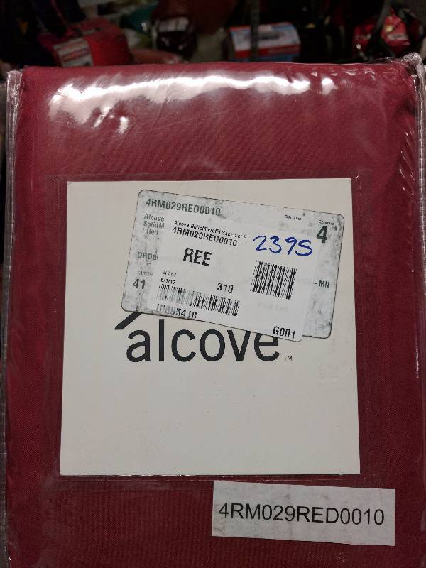 alcove Solid-Color Microfiber Sheet Set - King Red