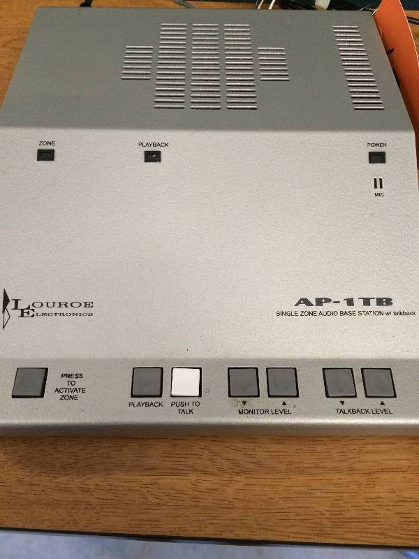 lot 21 image: Louroe Security Electronics AP-1TB Single Zone Audio Monitoring Base Station wTalkback - Great Condition