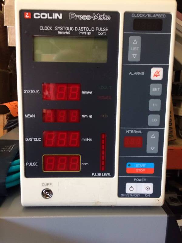 lot 72 image: Colin Press Mate BP-8800 NIBP Blood Pressure Vital Signs Sphygmomanometer Monitor with Printer Includes Cuff - Super Working Condition