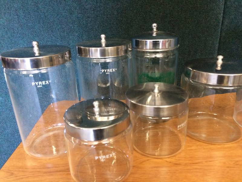 Pyrex Medical Glass Sundry Jars Great Condition! 1078 PREMIER
