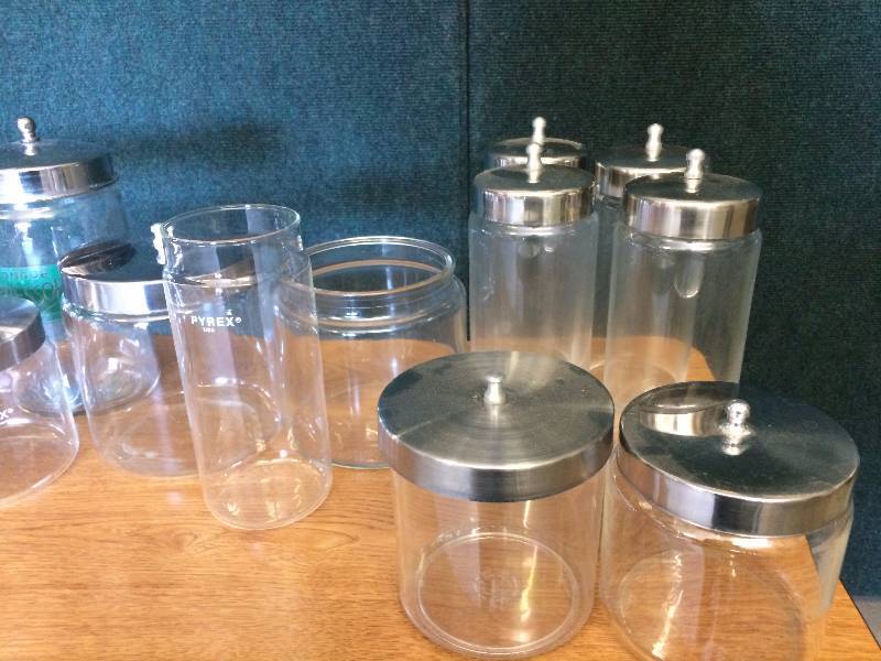 Pyrex Medical Glass Sundry Jars Great Condition! 1078 PREMIER