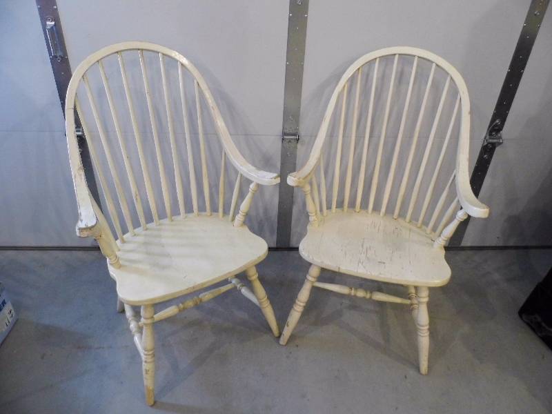 lot 5 image: Pair of Distressed Chairs