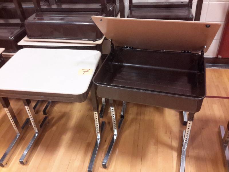 10 Virco Desks with opening top.  Adjustable Height